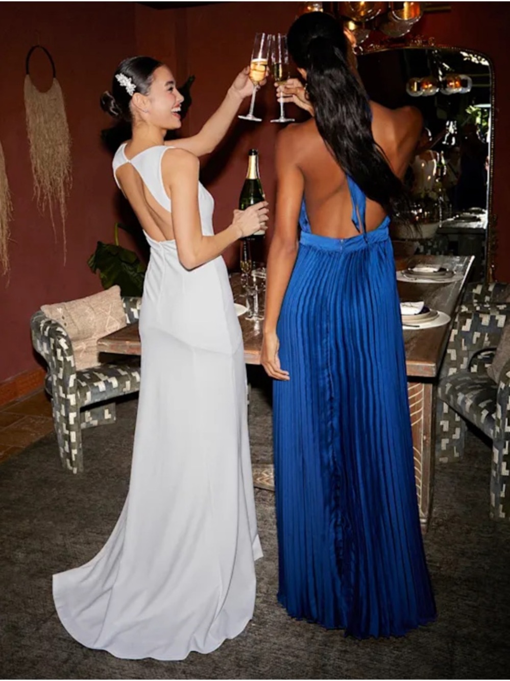 Gorgeous white Ivory Square-Neck Maxi Dress High Slit wedding bridal xs - Picture 3 of 7